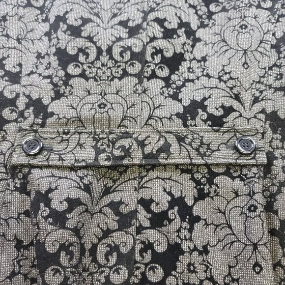 Evan Picone 3 Button Floral Blazer Black Gray Flip Sleeves 12 Substantia - Picture 3 of 11